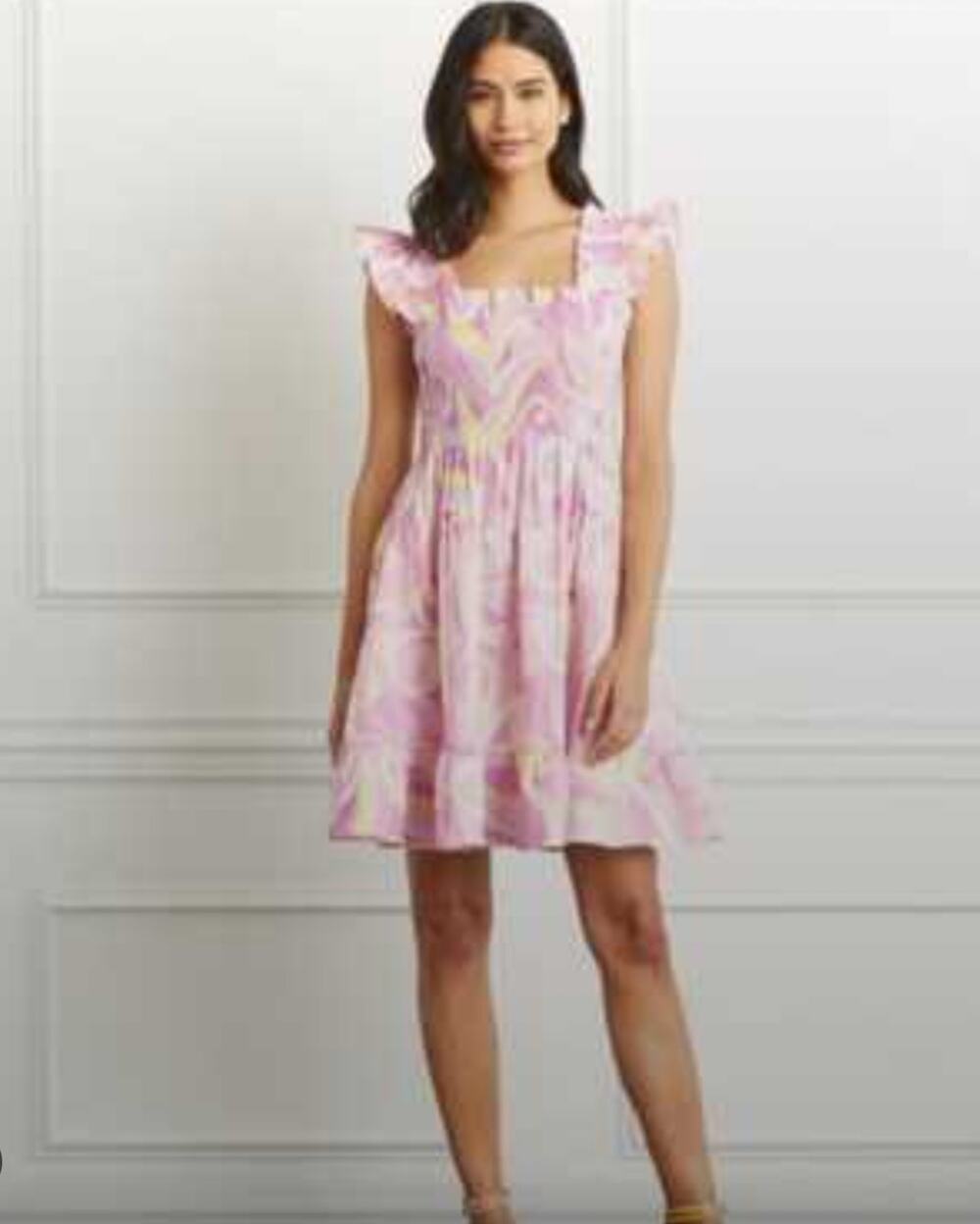 Hill House Elizabeth Nap Pink White Linen Mini Dress New XXS
